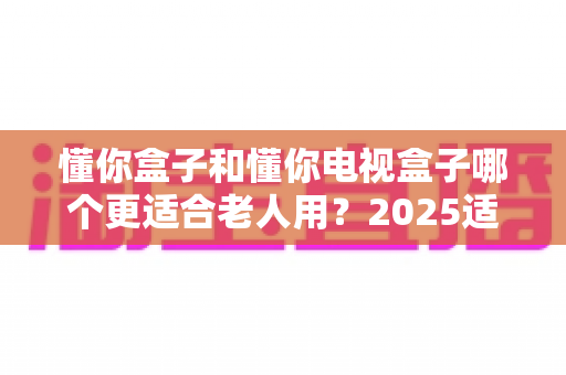 懂你盒子和懂你电视盒子哪个更适合老人用？2025适老化电视盒子深度选购指南与真实对比解析