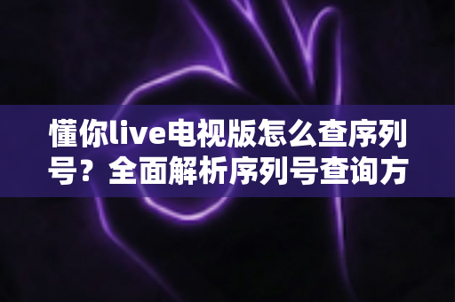懂你live电视版怎么查序列号？全面解析序列号查询方法与常见问题指南
