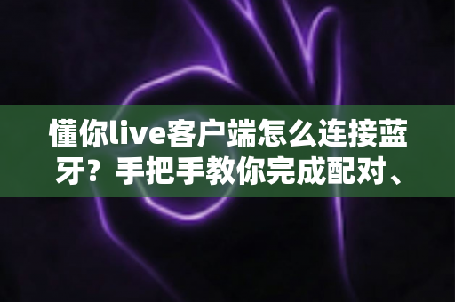 懂你live客户端怎么连接蓝牙？手把手教你完成配对、设置与故障排除全流程